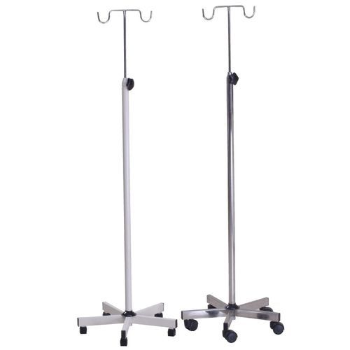 Suporte para soro com rodízios - AVI-119 - Avishkhar International - 2 ganchos / em inox