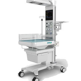 Berço aquecido neonatal com monitor - Anfas Arabia - com compartimento de arrumação / com lâmpada para fototerapia / com rodízios