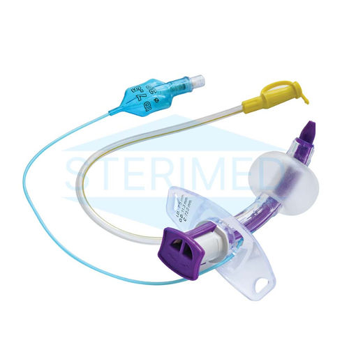 Cânula de traqueotomia - SMD 702 series - SteriMed Medical Devices - curva / em PVC / flexível