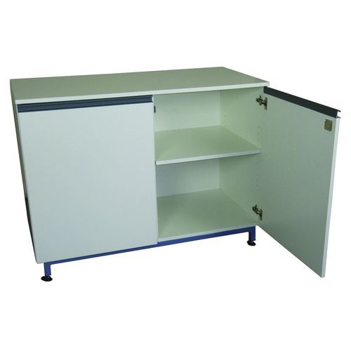 Armário de laboratório - 7921 series - JEULIN - com prateleiras / com portas de abrir / metálico