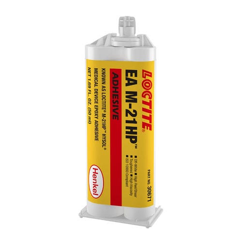 Cola de montagem médica em resina epóxi - LOCTITE&reg; EA M-21HP - Henkel - para dispositivos médicos / para metais / para vidro