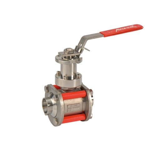 Válvula pneumática - PJ4 I - Meca-Inox - para óleo / para a indústria farmacêutica / para flange