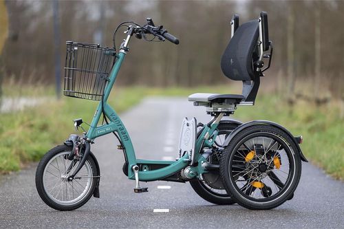 Triciclo adaptado elétrico - 371-0000 - Van Raam - para adulto / preto / verde