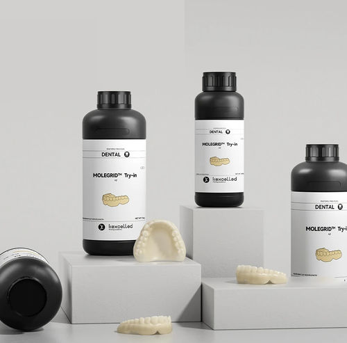 Material dentário em resina acrílica - MOLEGRID™ Try-in - Kexcelled - para impressão 3D / em pó / branco