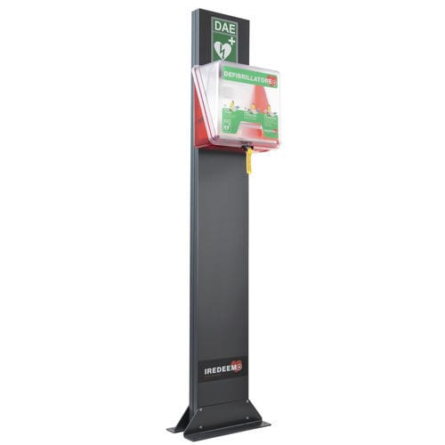 Armário para desfibrilador - TOTEM L - IREDEEM - para hospital / com porta / com 1 porta