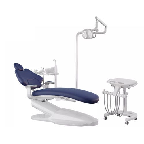 Conjunto odontológico com cadeira de acionamento elétrico - ADU M5 - FOSHAN ESAY MEDICAL TECHNOLOGY CO.,LTD - compacto / com apoio de cabeça regulável / móvel