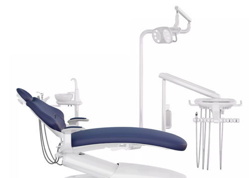 Conjunto odontológico com cadeira de acionamento elétrico - ADU M5 - FOSHAN ESAY MEDICAL TECHNOLOGY CO.,LTD - com apoio de cabeça regulável / com sistema de higienização / com equipo elevado