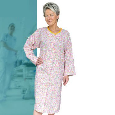 Camisola para paciente unissexo - LOMBARDIE - FIL'MED - azul / verde / rosa