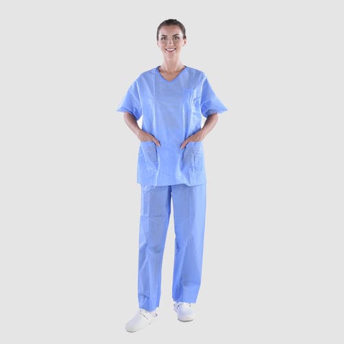 Pijama hospitalar unissexo - Divisa monouso 55  g/m&sup2; - Ramedical - L / M / XL