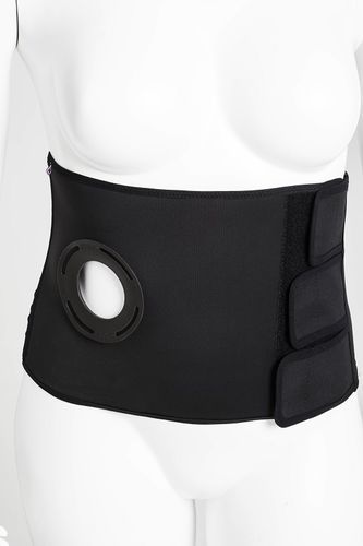 Cinta abdominal - NOVASTOM - NOVATEX MEDICAL - para adulto / flexível / com abertura para bolsa de colostomia