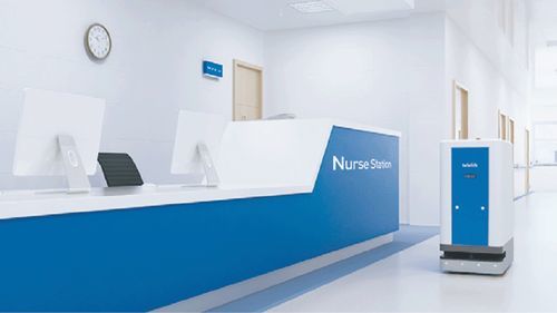 Robô móvel autônomo (AMR) para estabelecimento de saúde - UniVan mini - Telelift GmbH - para hospital / de carregamento / de descarga