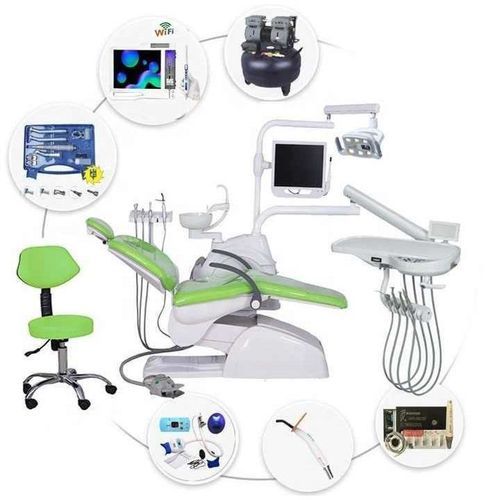 Conjunto odontológico com monitor - YK-DC002 - Topmost Medical Technology Co.,Ltd - com mesa de equipo / com iluminação / verde