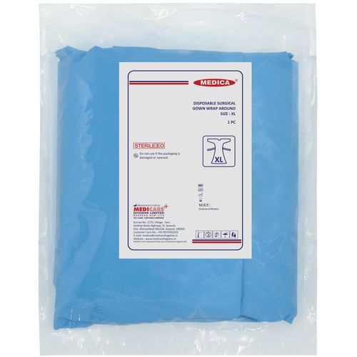 Capote cirúrgico unissexo - Medica  - Medicare Hygiene Ltd., - XL / estéril / descartável