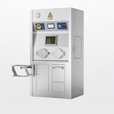 Capela de luvas para medicina nuclear - Shandong Hongxinyu Medical Technology Co., Ltd. - de piso / de pressão negativa / em aço inoxidável