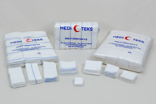 Compressa de gaze em algodão - 1212 series - Mediteks A.Ş. - hipoalergênica / absorvente / cicatrizante