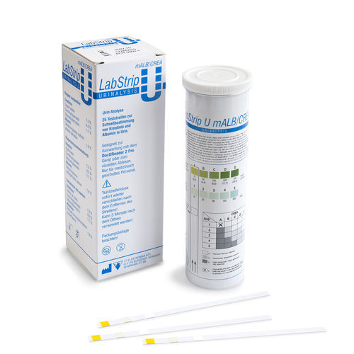 Tira de teste multiparamétrica - LabStrip U mALB - 77 Elektronika - de albumina / para microalbuminúria / de creatinina