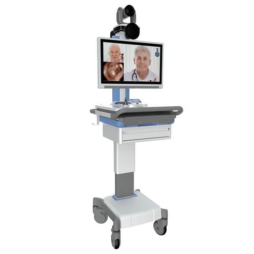 Carrinho de telemedicina de videoconferência - AMiS-72 - ADVANTECH - com altura regulável / com gavetas