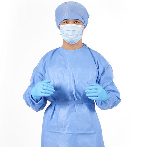 Capote cirúrgico unissexo - Allmed Medical Products   - em não tecido / respirável / azul
