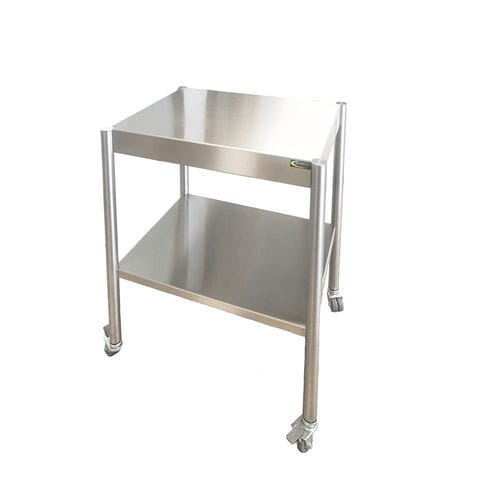 Mesa de trabalho - T65MER - ARCANIA DEPARTMENT SOFINOR - quadrada / com rodízios / em aço inoxidável