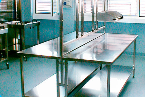 Mesa de preparo e embalagem de instrumentos médicos - AT-OS   - retangular / em aço inoxidável