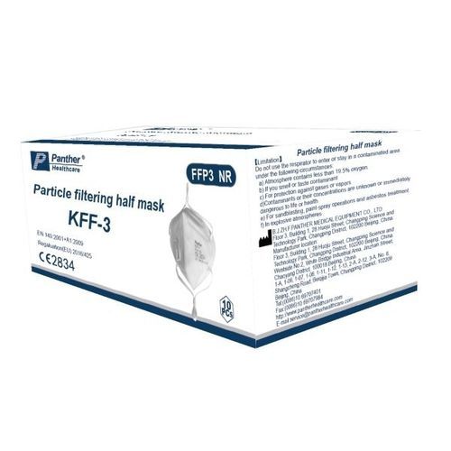 Máscara de proteção PFF3 - KFF-3 - Panther Healthcare - com válvula de exalação / tipo concha / branca