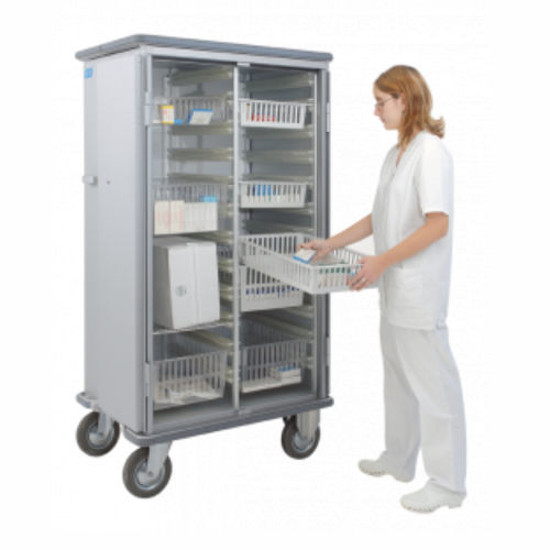 Armário para hospital - 3170 CR  - Alvi - modular / com rodízios / com porta