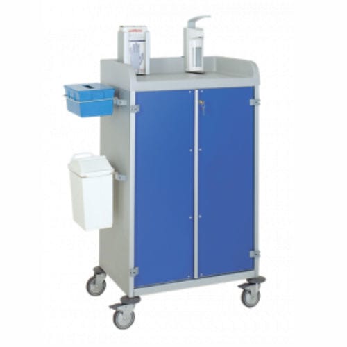 Carrinho hospitalar - 3955/2 CR - Alvi - para uso geral / para tratamentos / em alumínio anodizado