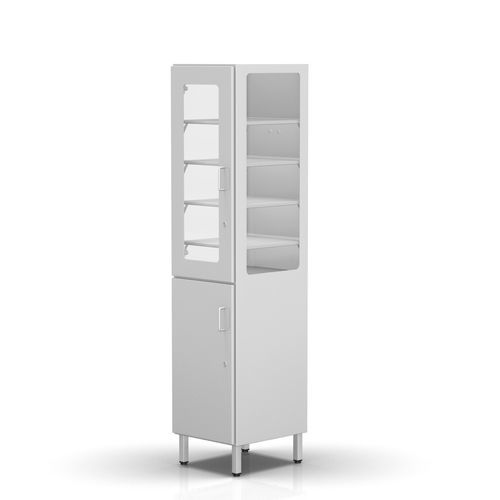 Armário para hospital - 2-255 - ALVO Medical - com prateleiras / com porta / em aço inoxidável