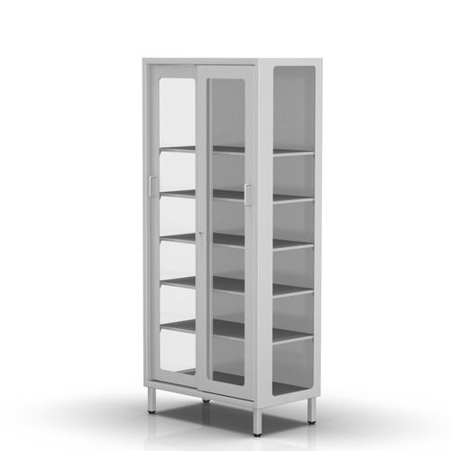 Armário para hospital - 2-268 - ALVO Medical - com prateleiras / com portas de correr / em aço inoxidável