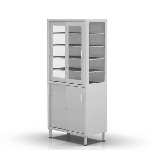 Armário para hospital - 2-272 - ALVO Medical - com prateleiras / com portas de correr / em aço inoxidável