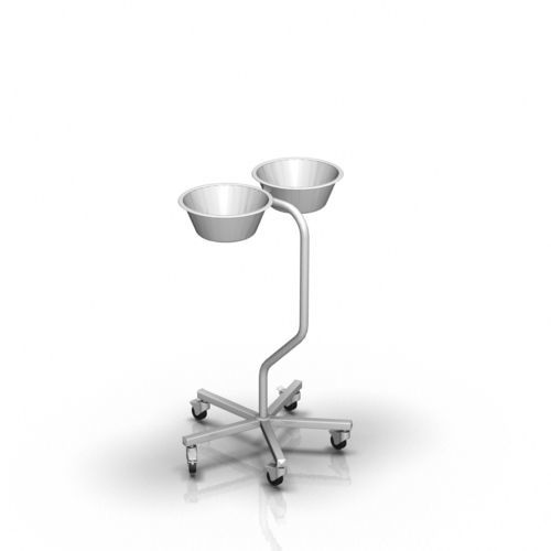 Suporte de cuba para assepsia de duas cubas - 2-032 - ALVO Medical - com rodízios / em aço inoxidável