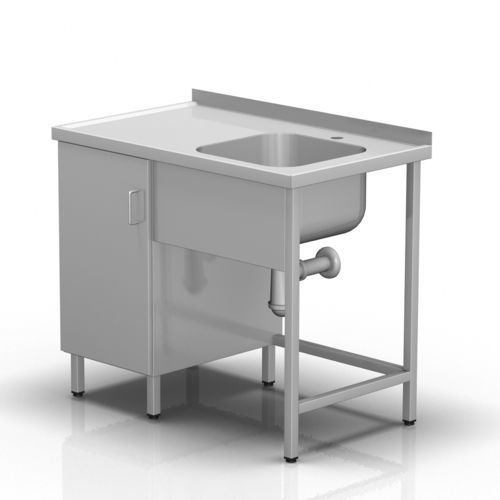 Mesa de trabalho - 2-392 - ALVO Medical - retangular / com pia / em aço inoxidável