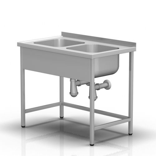 Mesa de trabalho - 2-395 - ALVO Medical - retangular / com pia / em aço inoxidável