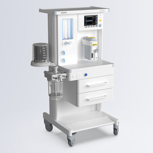 Aparelho de anestesia com carrinho - Aeon7600A - Beijing Aeonmed  - com monitoramento respiratório / com ventilador / com misturador de gás eletrônico