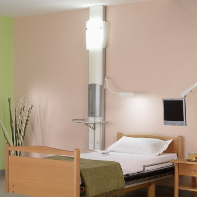 Régua de gases medicinais vertical - ERGOLINE - BIOLUME  - para quarto de paciente / com iluminação