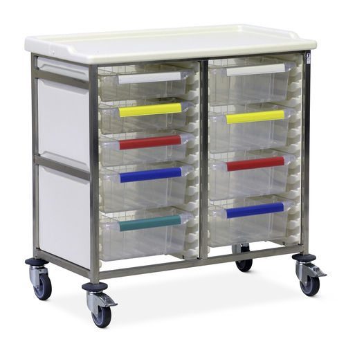 Carrinho hospitalar - CTS2/10/6S4D  - Bristol Maid Hospital Metalcraft - para uso geral / para instrumental / para aparelho