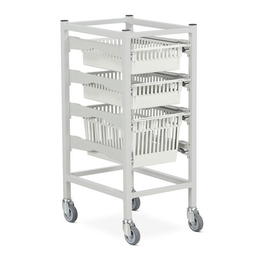Carrinho para distribuição de medicamentos - 4D1DSTCM - Bristol Maid Hospital Metalcraft - em aço inoxidável / com cesto / móvel
