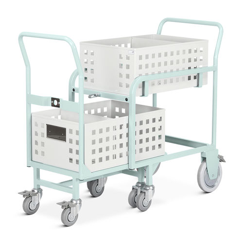 Carrinho hospitalar - MRT/TR/2B/DUO  - Bristol Maid Hospital Metalcraft - para registos médicos / de transporte / em aço inoxidável