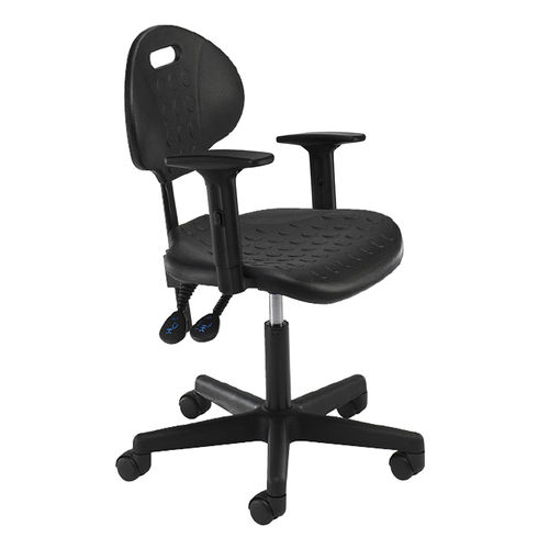 Cadeira com braços - 5TS/TEC/M/AA/PU	 - Bristol Maid Hospital Metalcraft - com rodízios / com encosto alto / pneumática