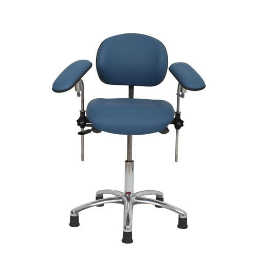 Cadeira de exame de flebotomia - 5SS/PHLC/VH/VBLU	 - Bristol Maid Hospital Metalcraft - manual / com rodízios / não articulada