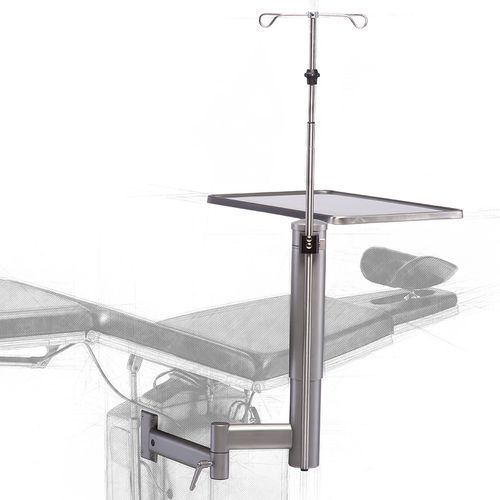 Suporte para soro para fixação em mesa de exame - Z1.280 - BRUMABA - 2 ganchos / para mesa cirúrgica
