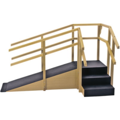 Escada para reabilitação de canto - 1015 - Carci - 2 corrimões / com rampa