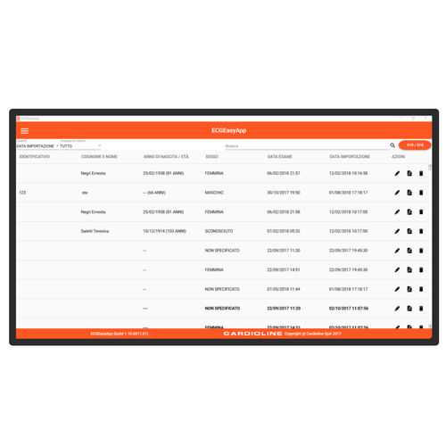 Software de gestão de dados - ECGEasyApp - Cardioline - de impressão / médico-hospitalar / para hospital
