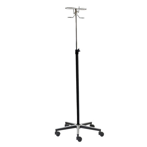 Suporte para soro com rodízios - 32502ALU - CARINA  - 2 ganchos / com altura regulável