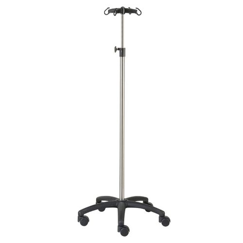 Suporte para soro com rodízios - 32013CHR - CARINA  - 4 ganchos / em inox / com altura regulável