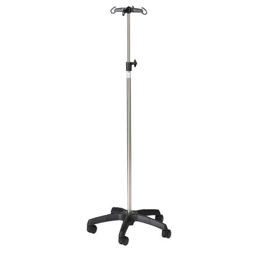 Suporte para soro com rodízios - 32013INO - CARINA  - 4 ganchos / em inox