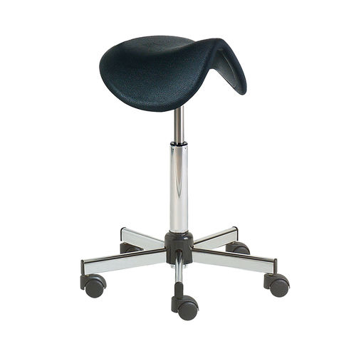 Mocho para estabelecimento de saúde - 6501CHR - CARINA  - com altura regulável / com rodízios / em forma de sela