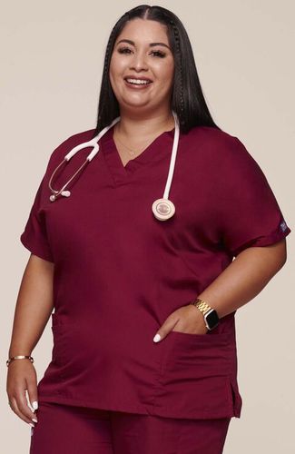 Camisa hospitalar de mulher - V-NECK - Cherokee Uniforms - L / XL / M