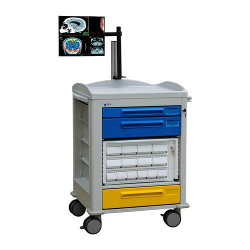 Carrinho para medicamentos - TORNADO LARGE ISO - Conf Industries - para distribuição de medicamentos / em material plástico / com gavetas