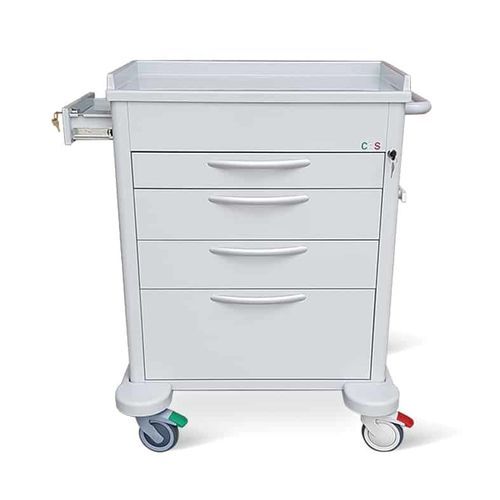 Carrinho hospitalar - Alfa 23L Plus - Conf Industries - para tratamentos / com bandejas / 4 gavetas